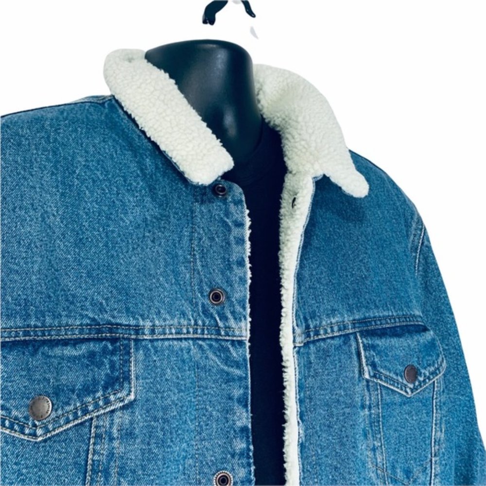 Ryker Sherpa Lining Rugged Denim Jacket • Men's Medium - Picture 3 of 6
